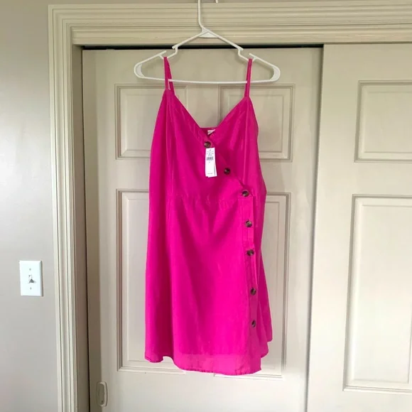 pink american eagle dress AE Babydoll Mini Mesh Dress in Pink, Retail price is